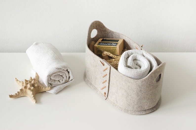 Felt Basket for Bathroom Essentials