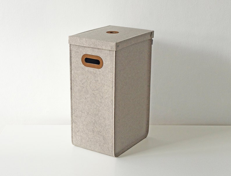 High Laundry Basket with Lid