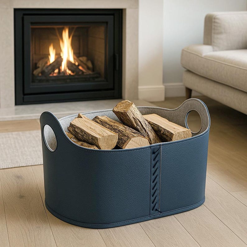Modern Log Basket for Fireplace